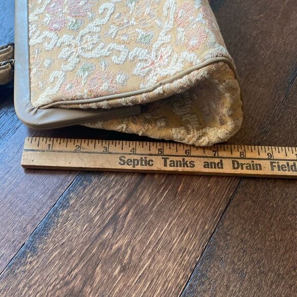 Vintage tapestry purse shoulder bag cream pink cottage core grandma core romanti - Picture 7 of 11